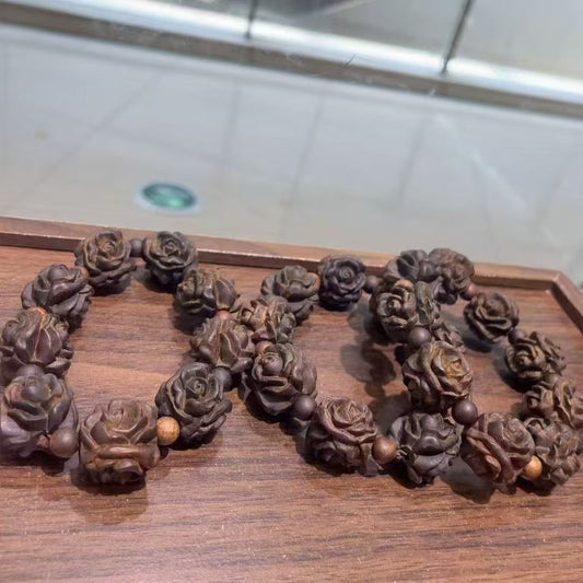 Agarwood Floral Bead Bracelet – Divine Connection & Spiritual Clarity XUANSHU