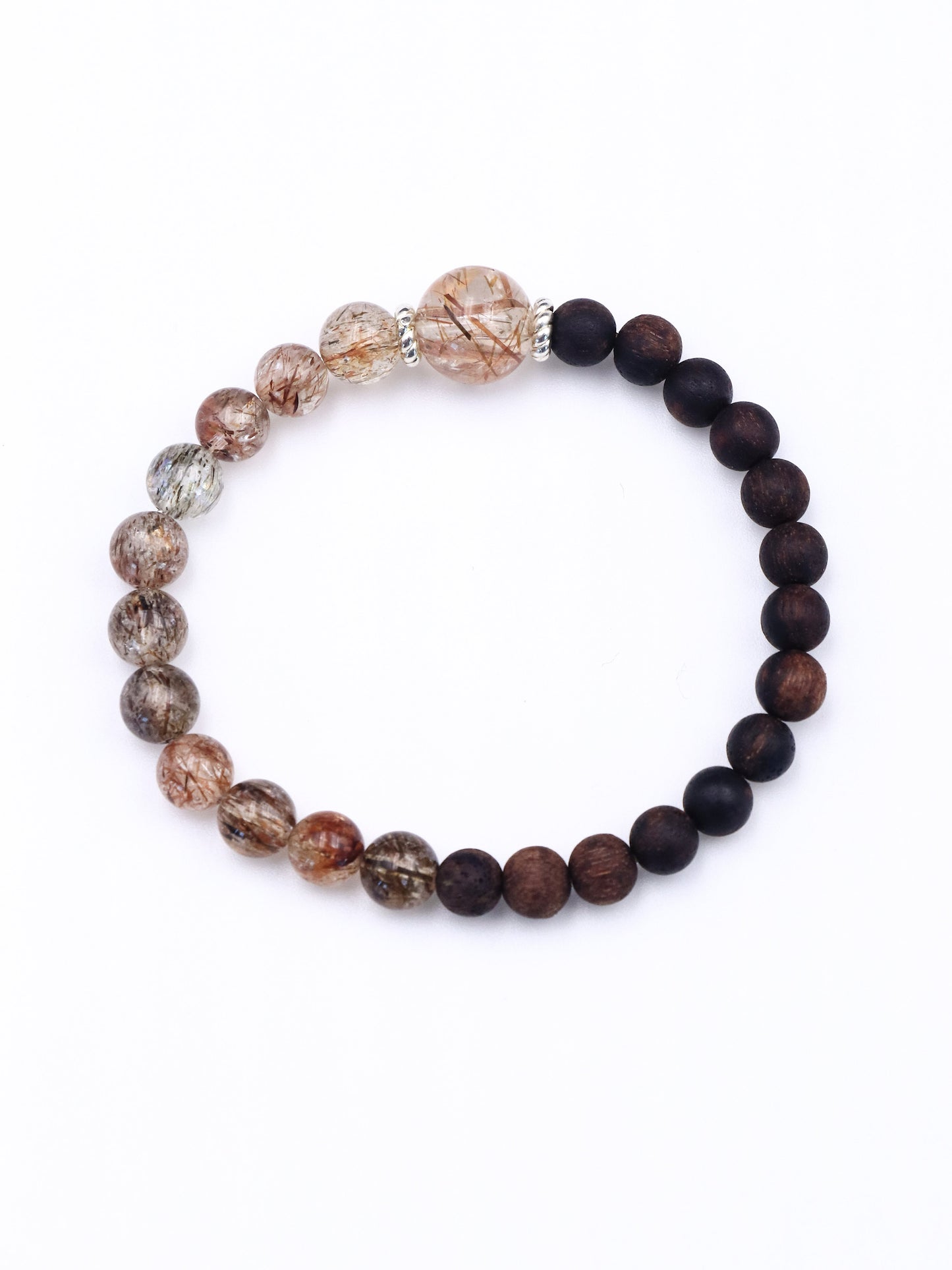 Black Super Seven & Agarwood Bracelet – Wisdom, Clarity & Spiritual Awakening XUANSHU