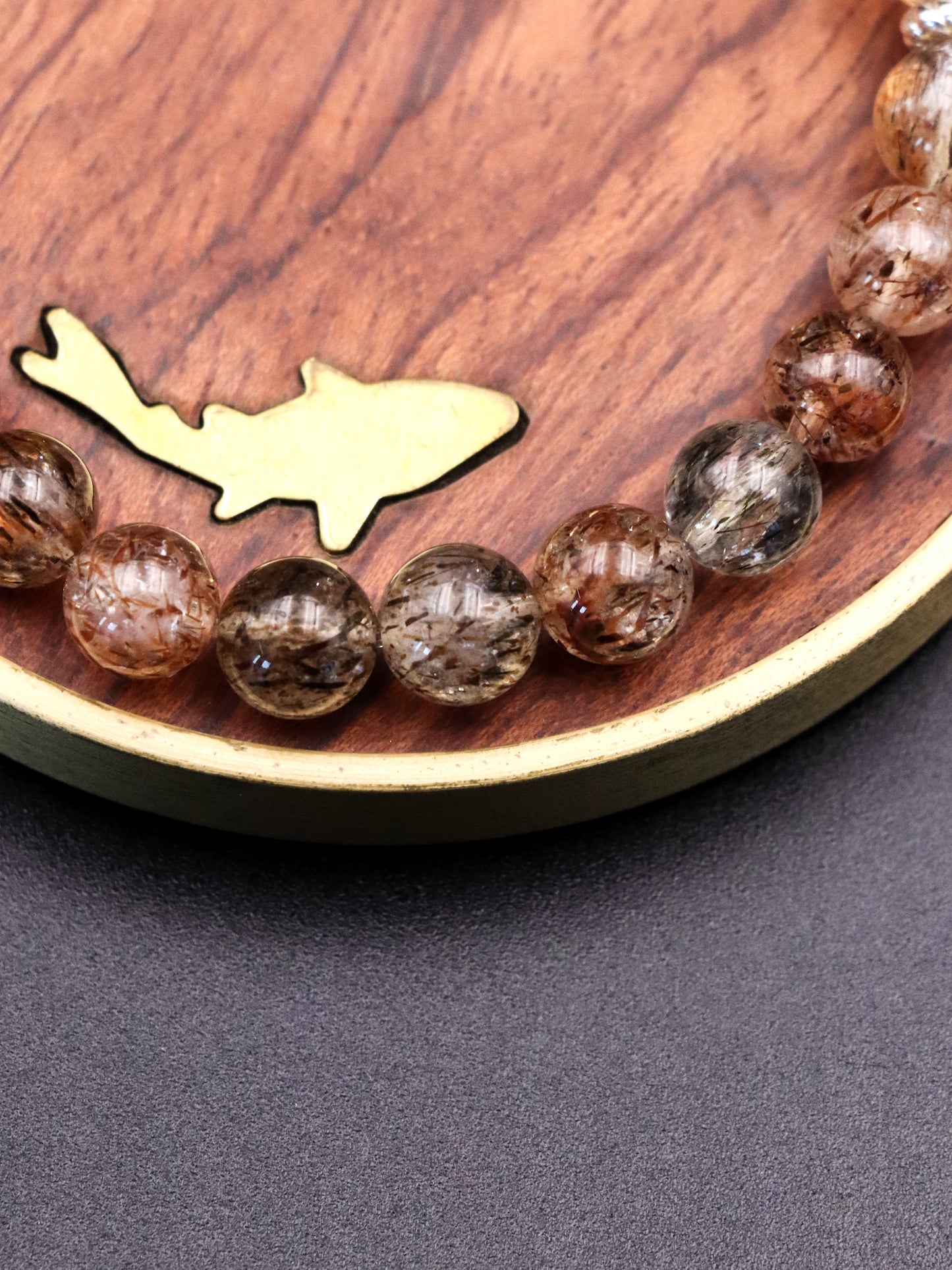 Black Super Seven & Agarwood Bracelet – Wisdom, Clarity & Spiritual Awakening XUANSHU