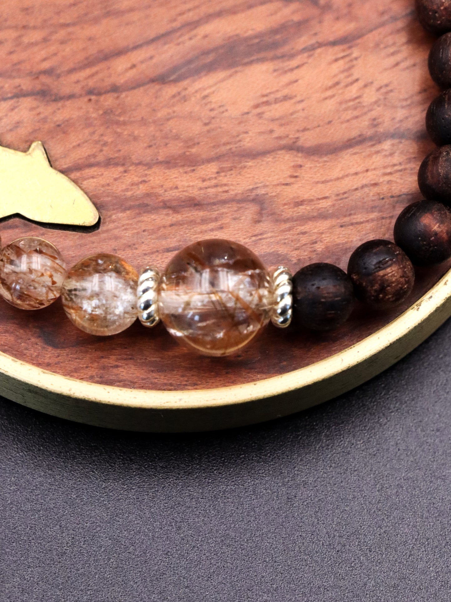 Black Super Seven & Agarwood Bracelet – Wisdom, Clarity & Spiritual Awakening XUANSHU
