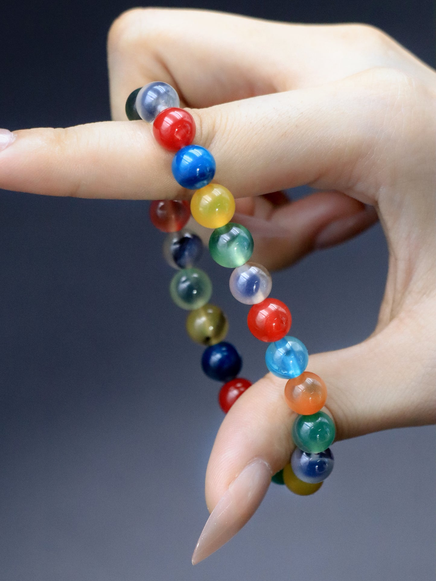 Natural Candy-Heart Agate Bracelet – Grounding, Joy & Aura Cleansing