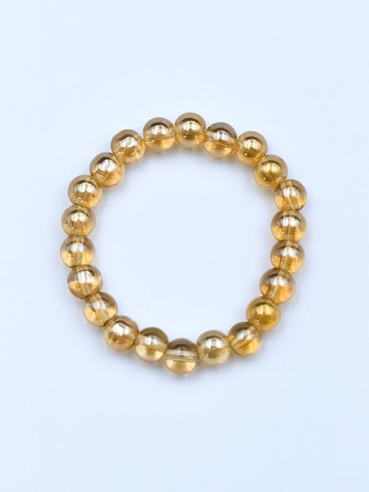 Champagne Colored Glaze Bead Bracelet - Harmonizing XUANSHU