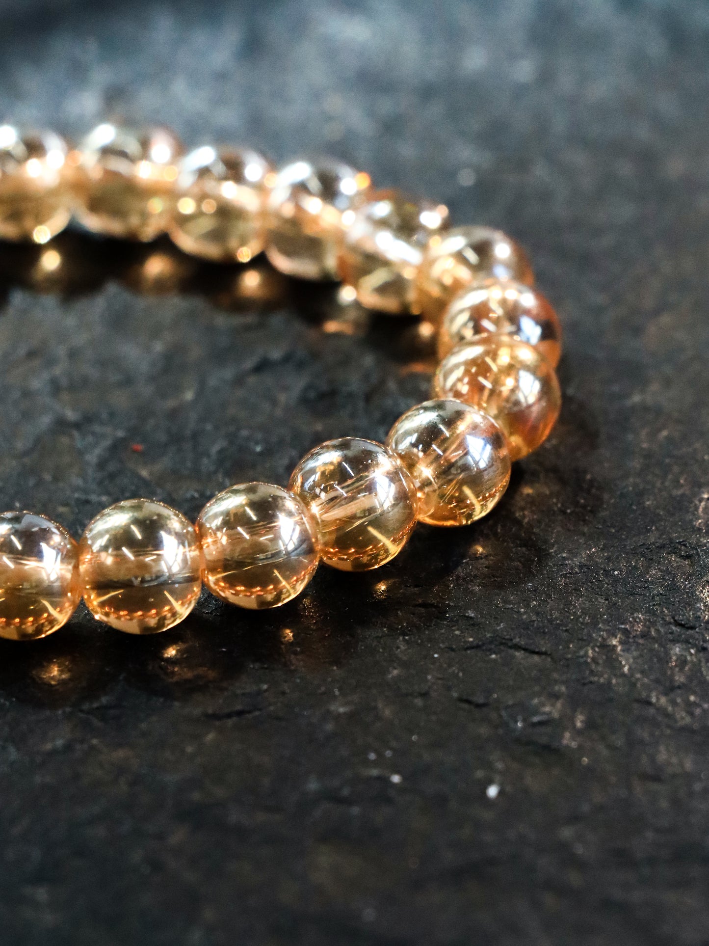 Champagne Colored Glaze Bead Bracelet - Harmonizing