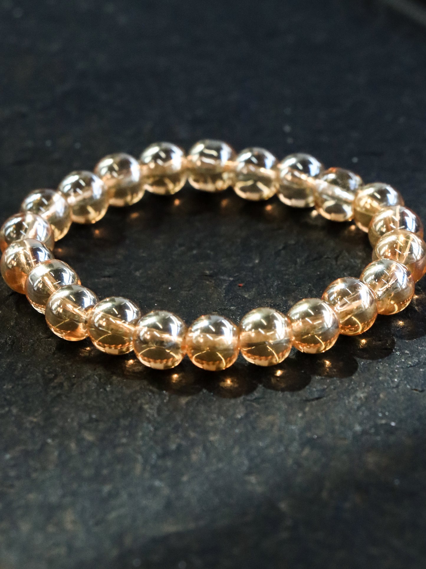 Champagne Colored Glaze Bead Bracelet - Harmonizing