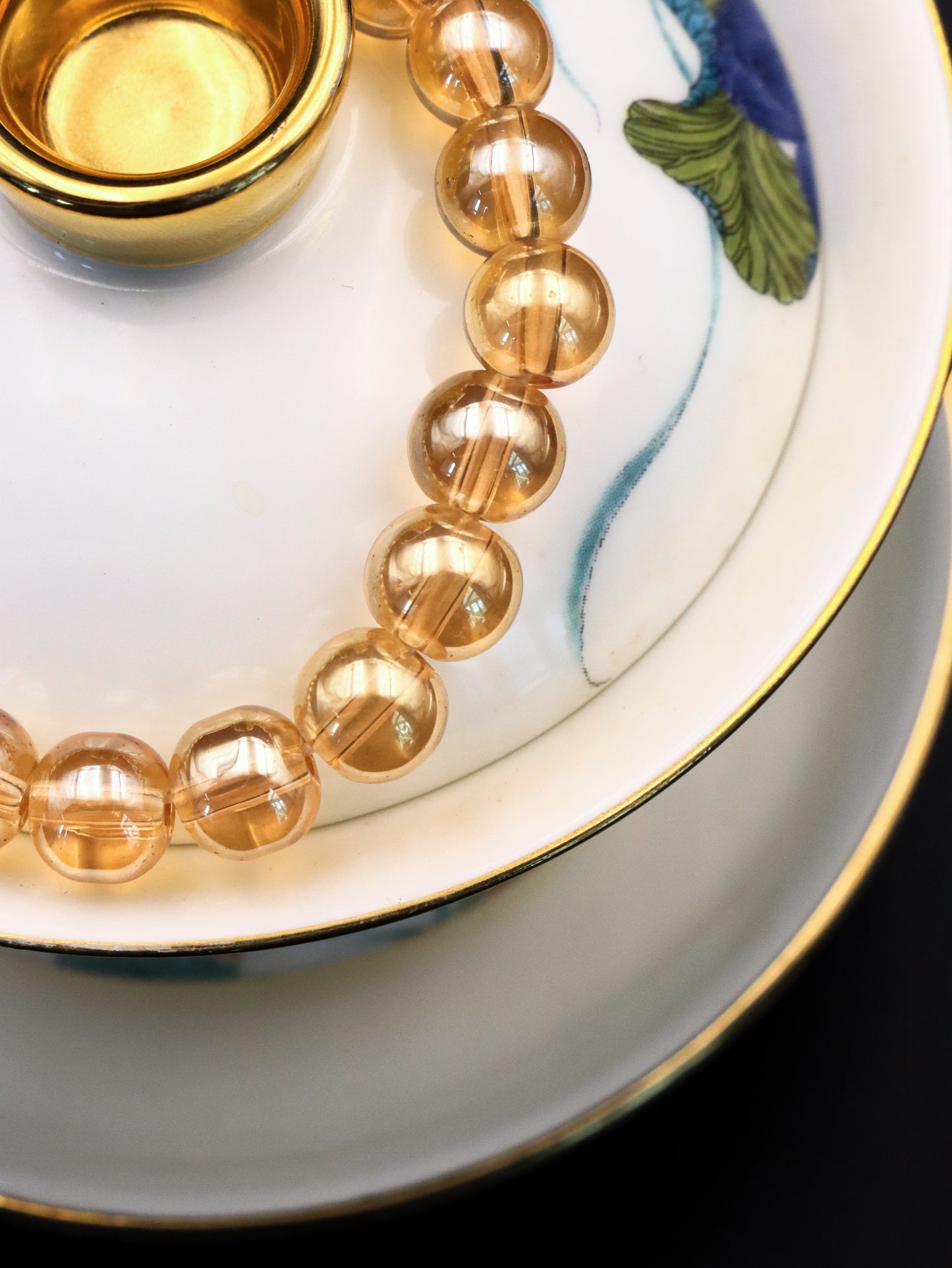 Champagne Colored Glaze Bead Bracelet - Harmonizing