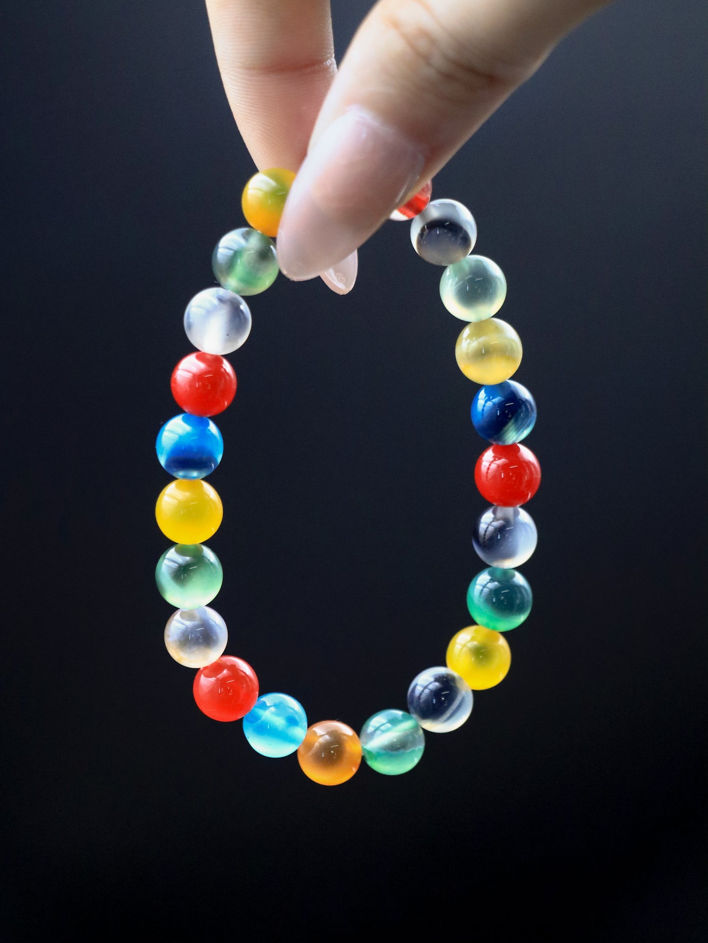 Natural Candy-Heart Agate Bracelet – Grounding, Joy & Aura Cleansing