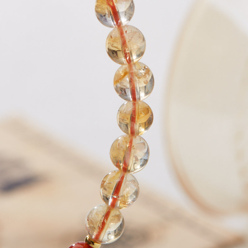 Yellow Crystal Five-Blessing Sutra Gourd Bracelet-Safe And Healthy XUANSHU