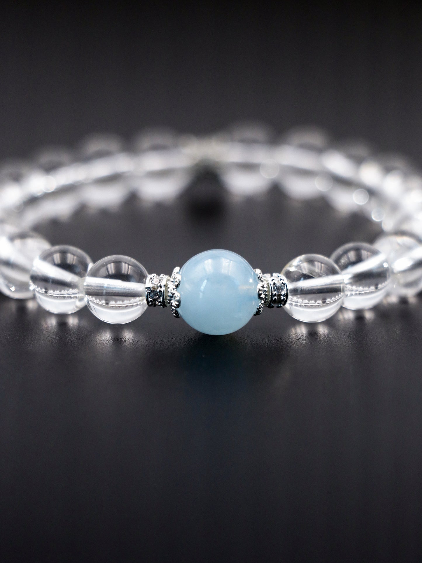 Taoist Five Elements Bracelet – Clear Quartz (Metal) & Aquamarine (Water) XUANSHU