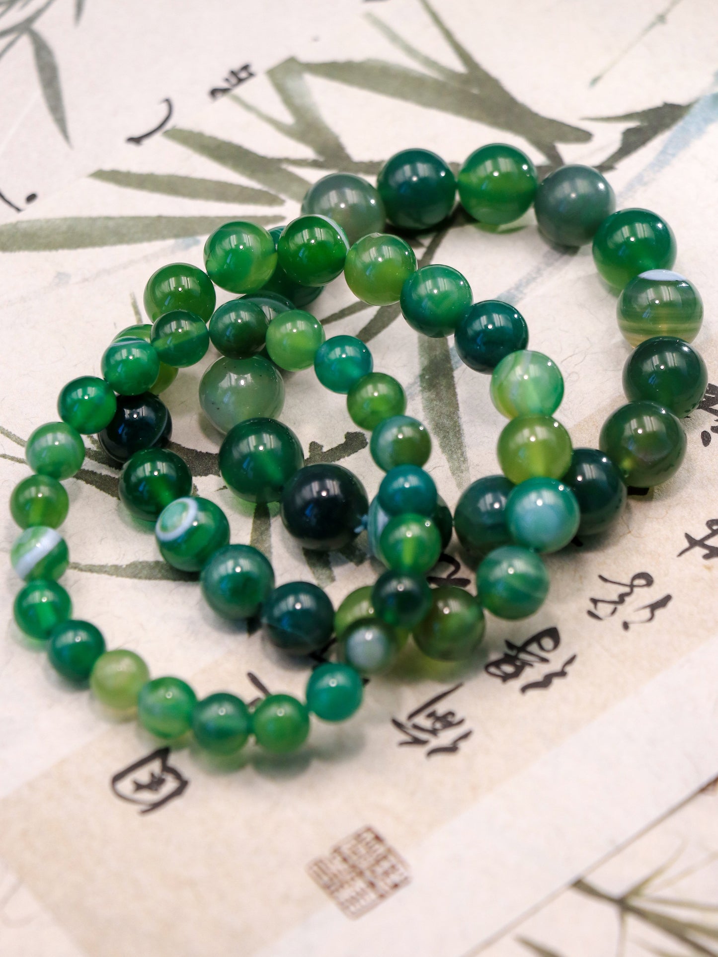 Green Agate Bracelet – Calm Mind & Emotional Balance Crystal XUANSHU