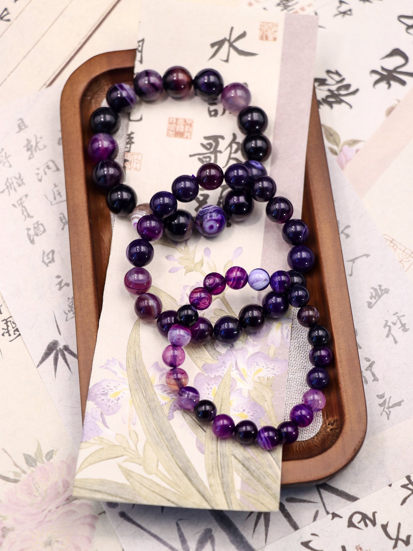 Purple Black Agate Crystal Bracelet – For Balance & Transformation XUANSHU
