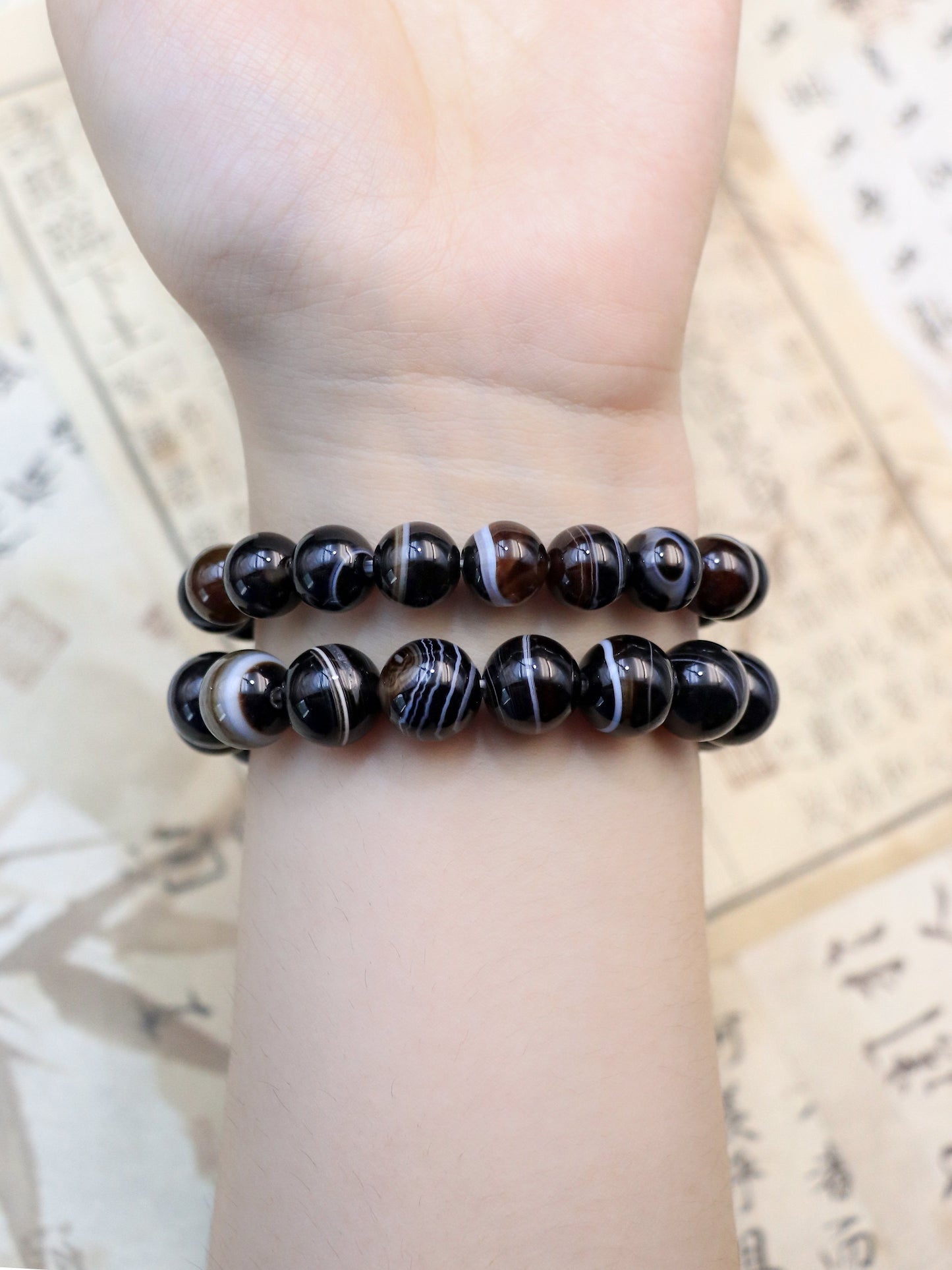 Striped Agate Crystal Bracelet – Balance & Stress Relief XUANSHU