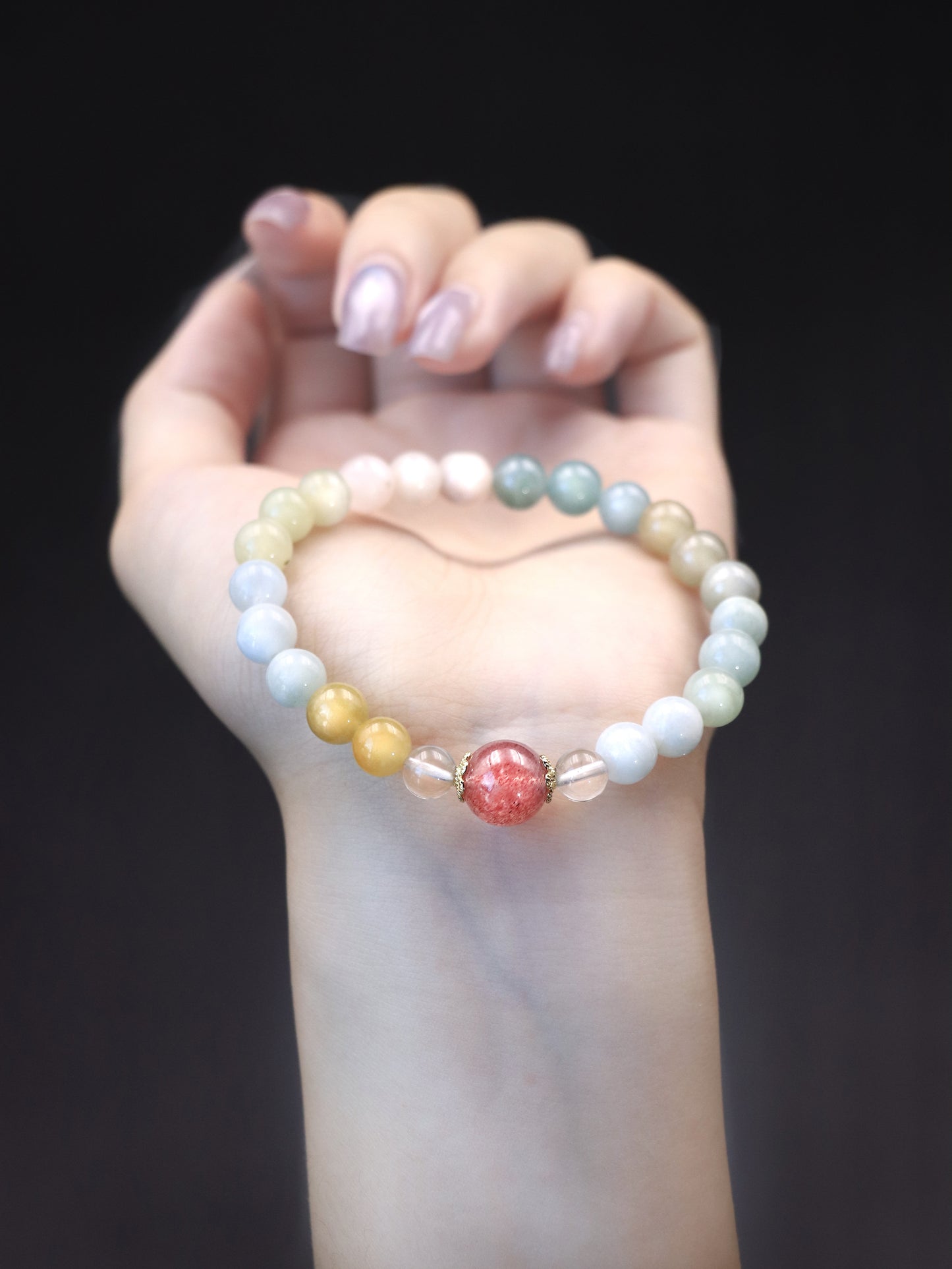 Natural Morganite & Strawberry Quartz Bracelet – Love, Healing & Emotional Balance