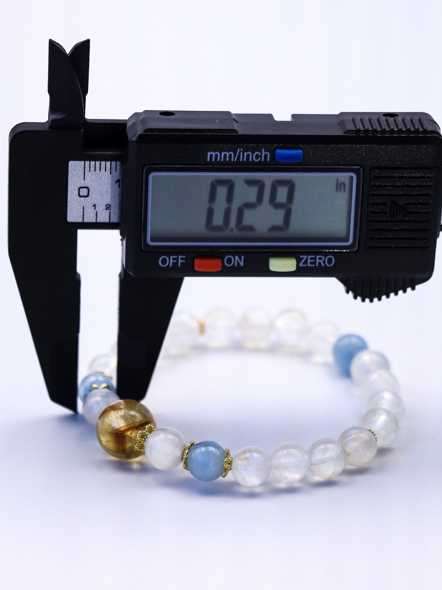 Moonstone, Citrine & Aquamarine Bracelet – Water-Earth-Fire Energy Healing