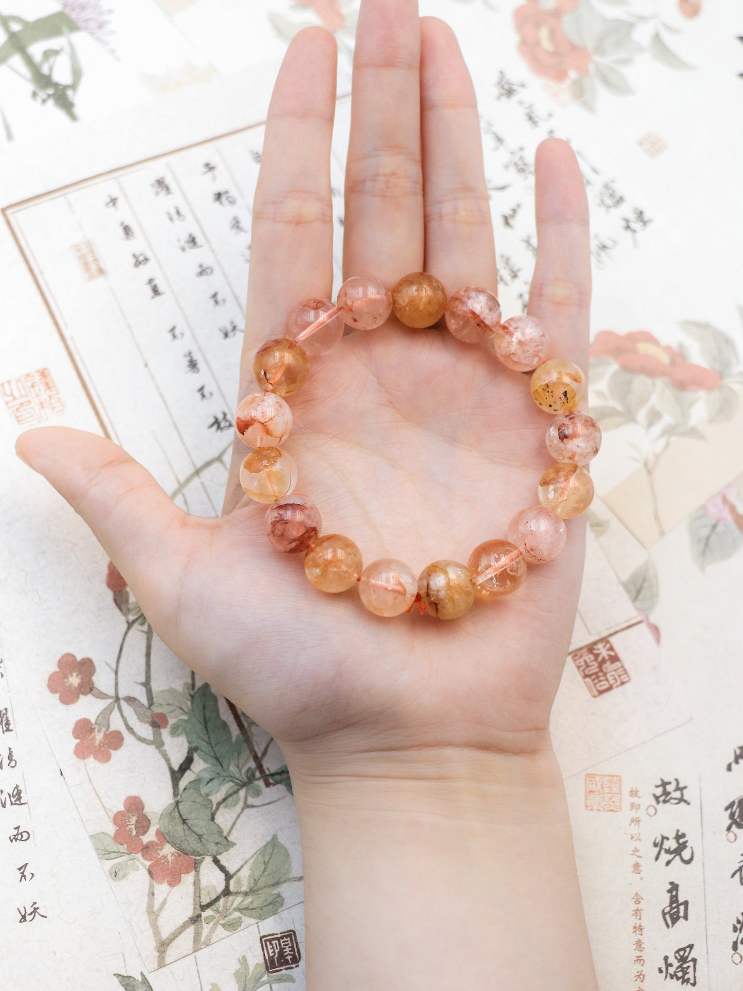 Natural Red Inclusion Quartz Bracelet – Awaken Heart Energy & Feminine Power