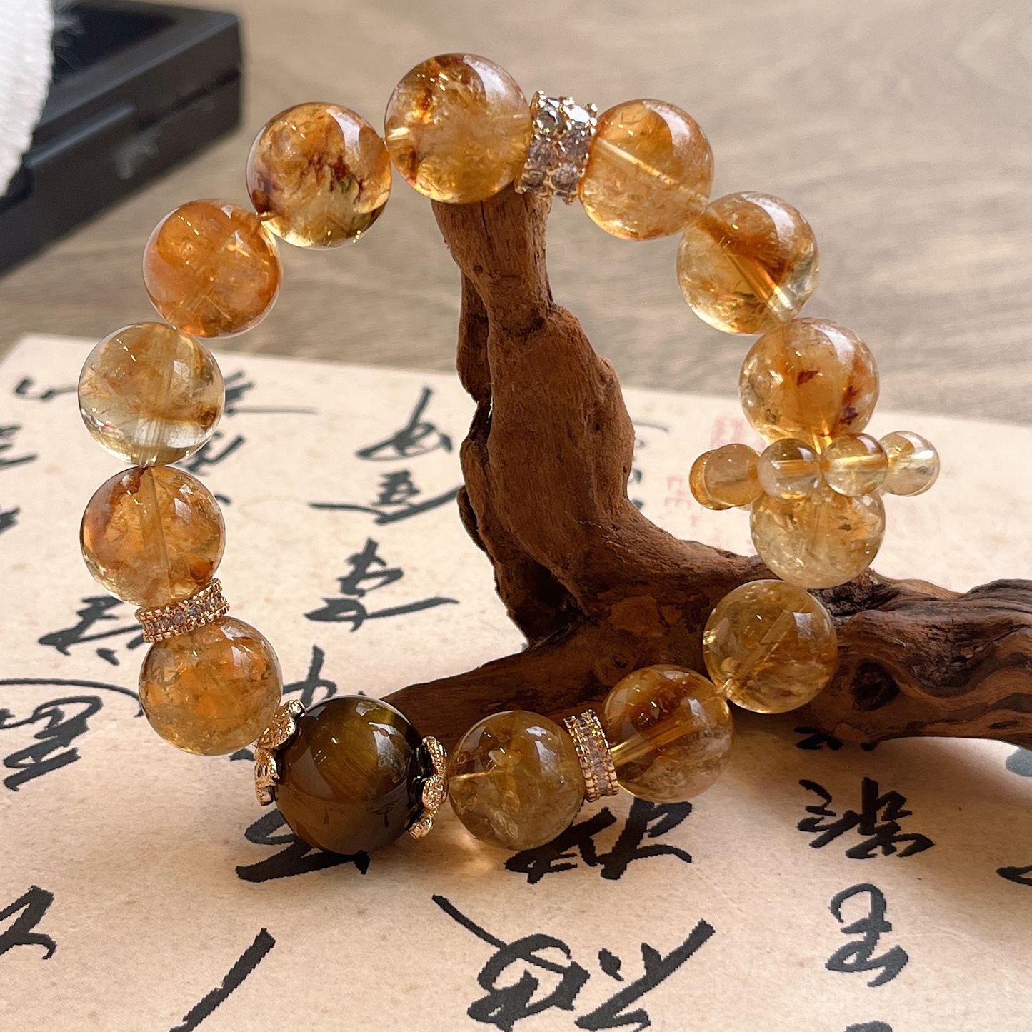 Golden Citrine Tower Crystal Bracelet β Energy Boost & Solar Plexus Activation