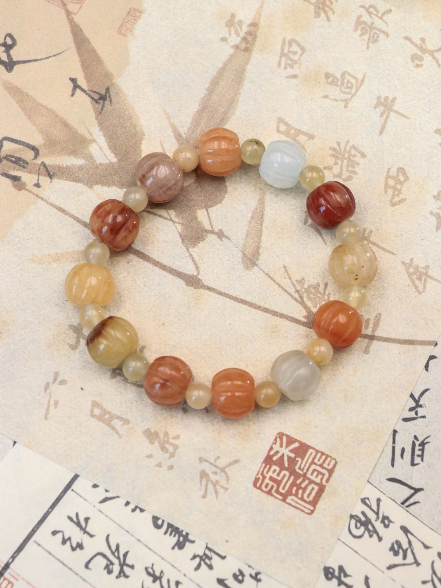 Golden Silk Jade Healing Bracelet – Emotional Balance