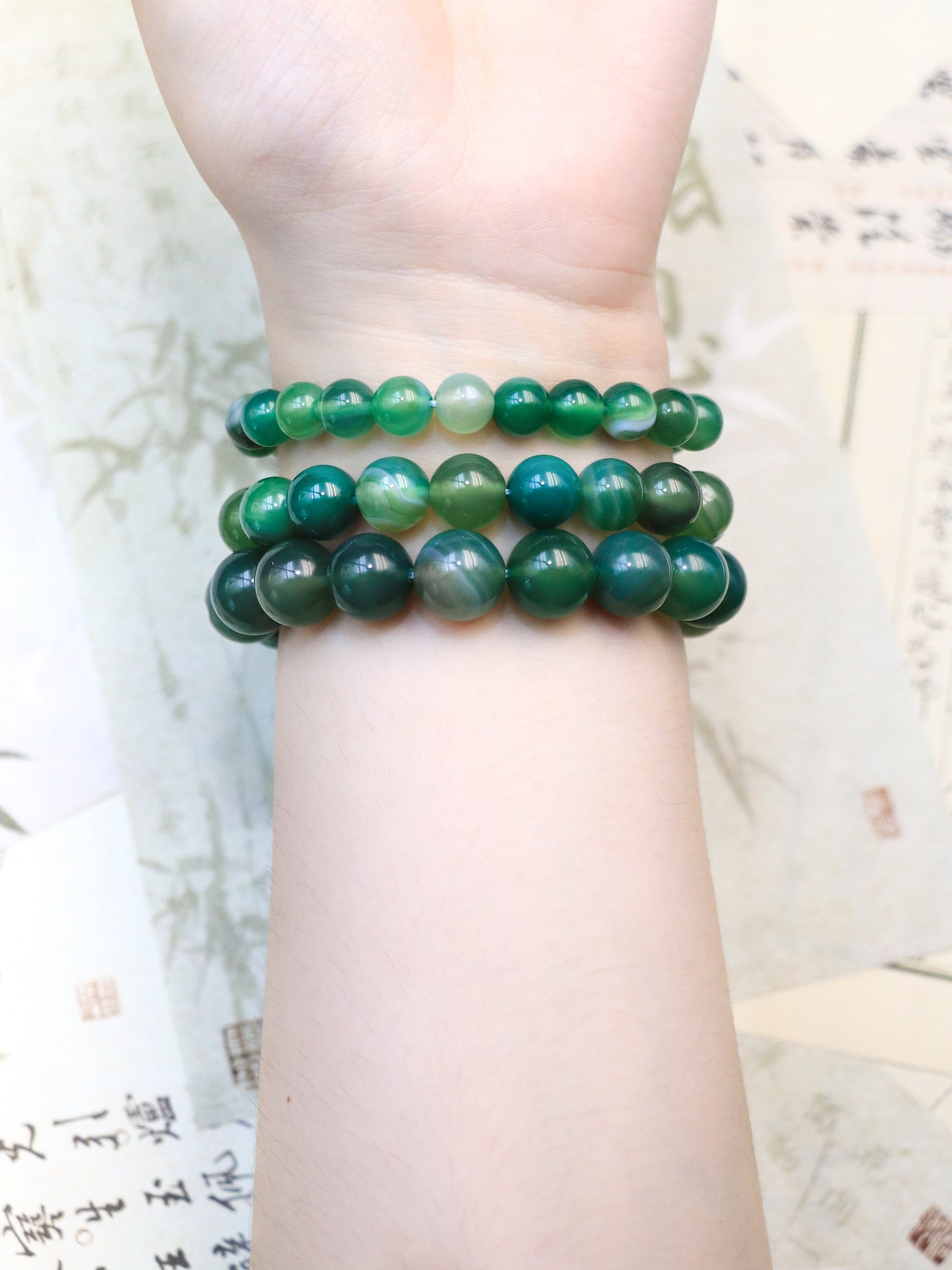 Green Agate Bracelet – Calm Mind & Emotional Balance Crystal XUANSHU