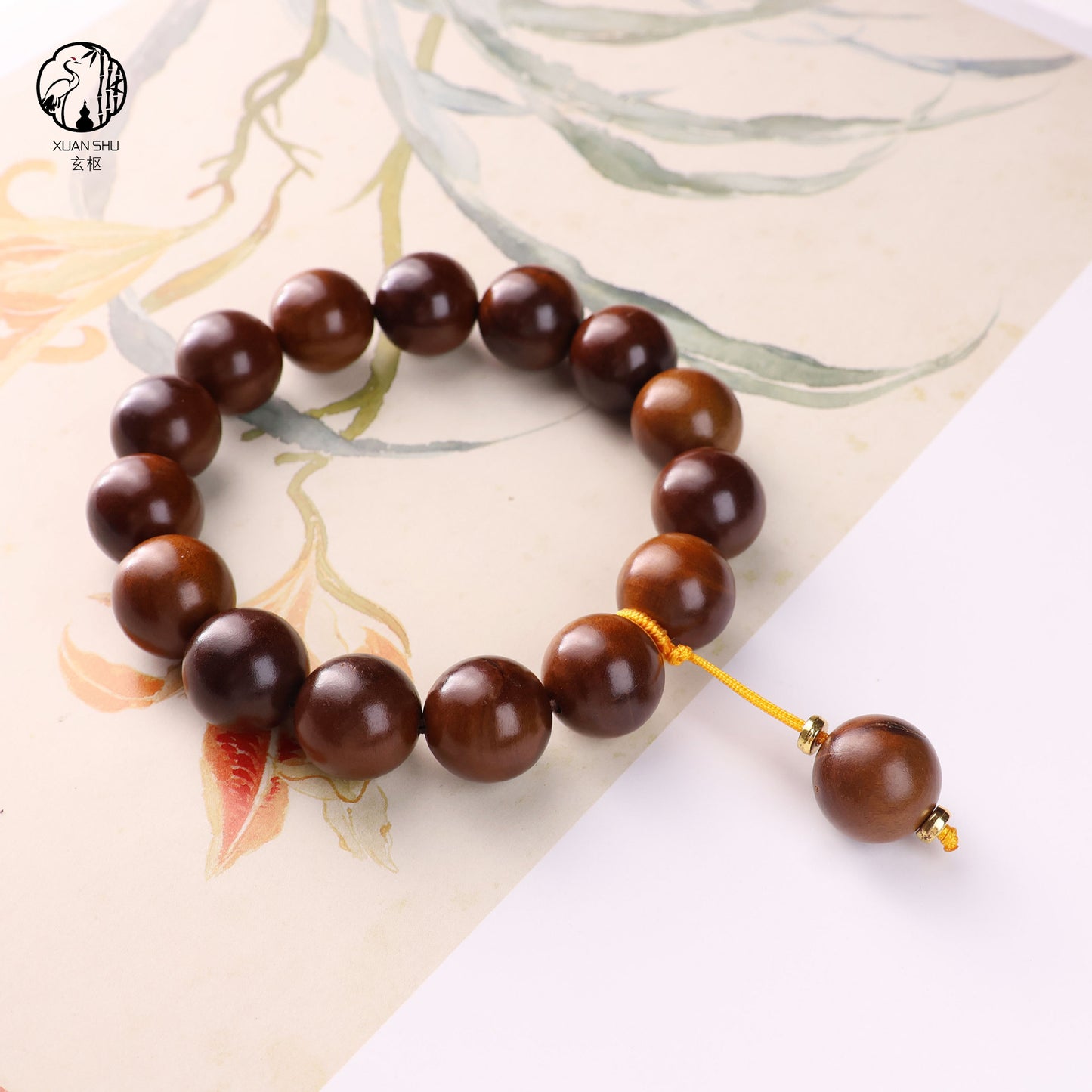 Natural Thunder-Struck Zao Wood Prayer Beads – Wealth & Prosperity Feng Shui Bracelet