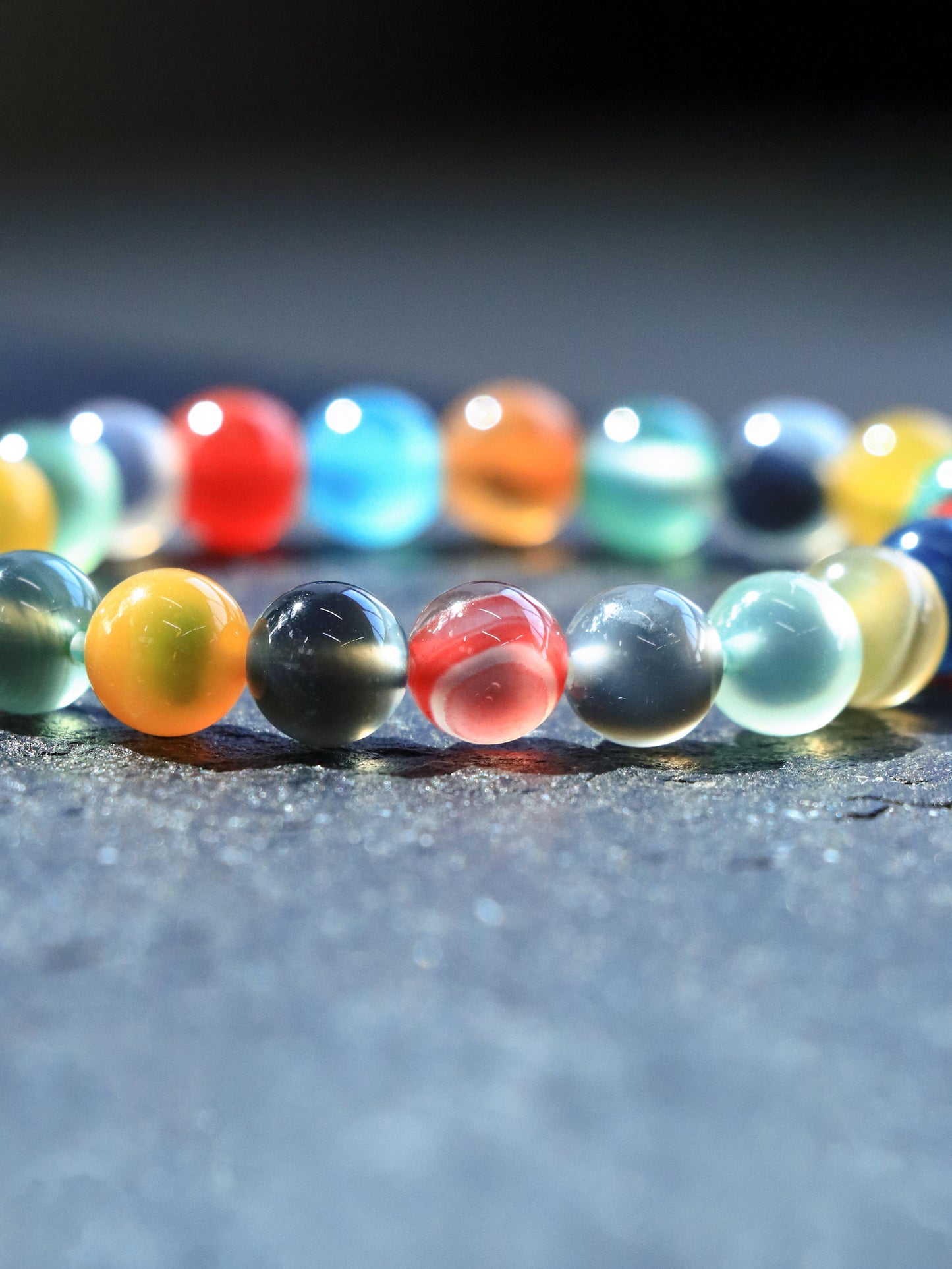Natural Candy-Heart Agate Bracelet – Grounding, Joy & Aura Cleansing