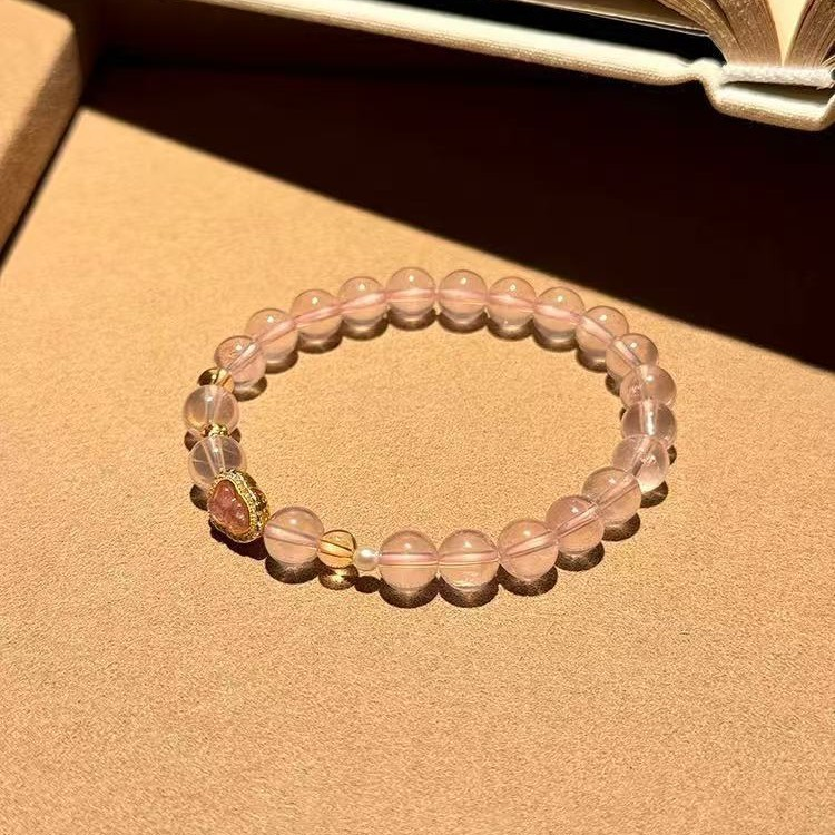 Natural Lavender Crystal and Tourmaline Bracelet – Heart Chakra Healing & Feminine Energy Xuan Shu