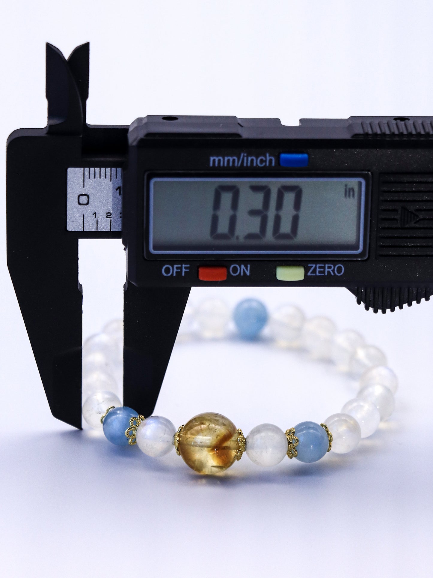 Moonstone, Citrine & Aquamarine Bracelet – Water-Earth-Fire Energy Healing