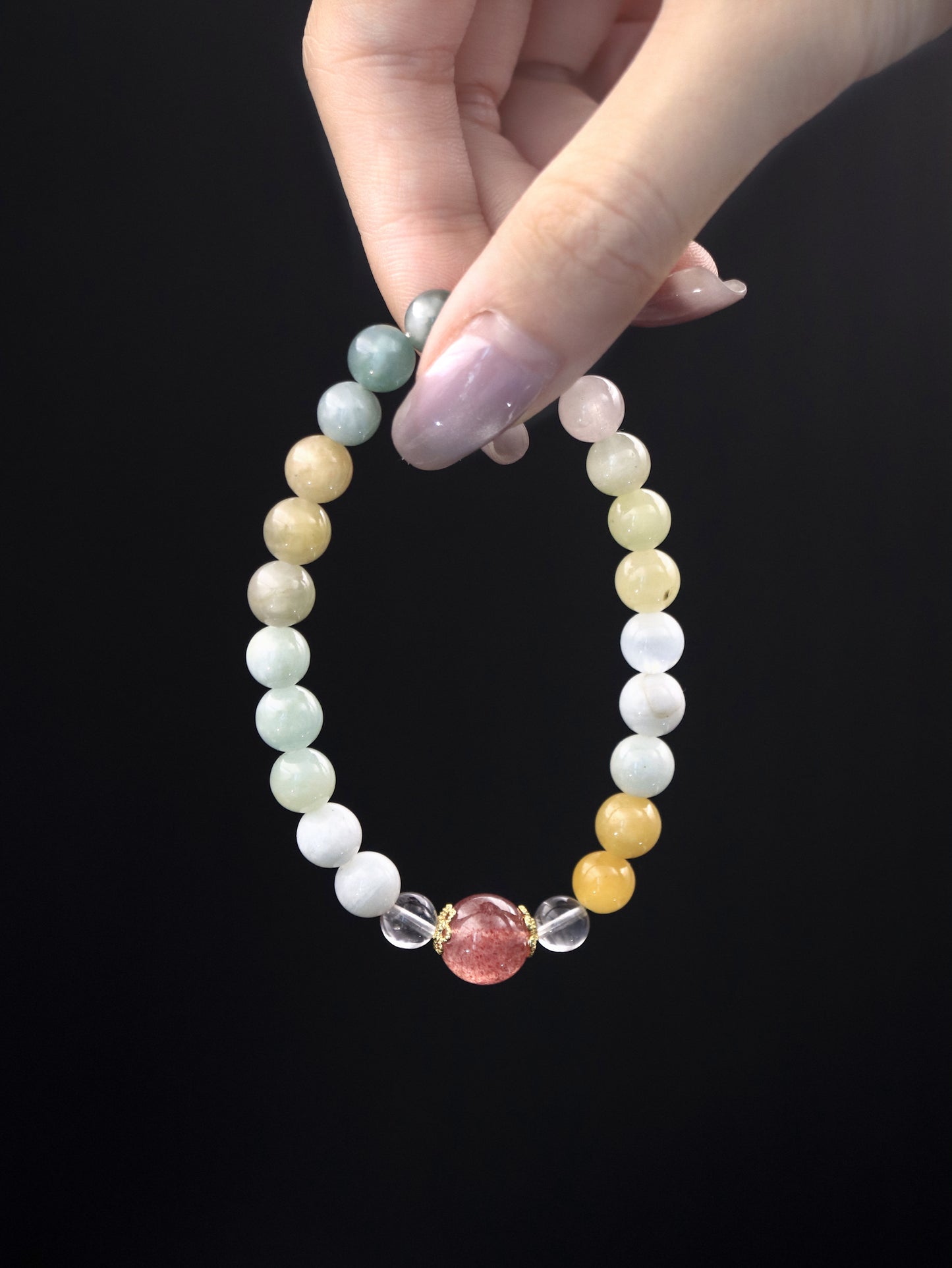 Natural Morganite & Strawberry Quartz Bracelet – Love, Healing & Emotional Balance