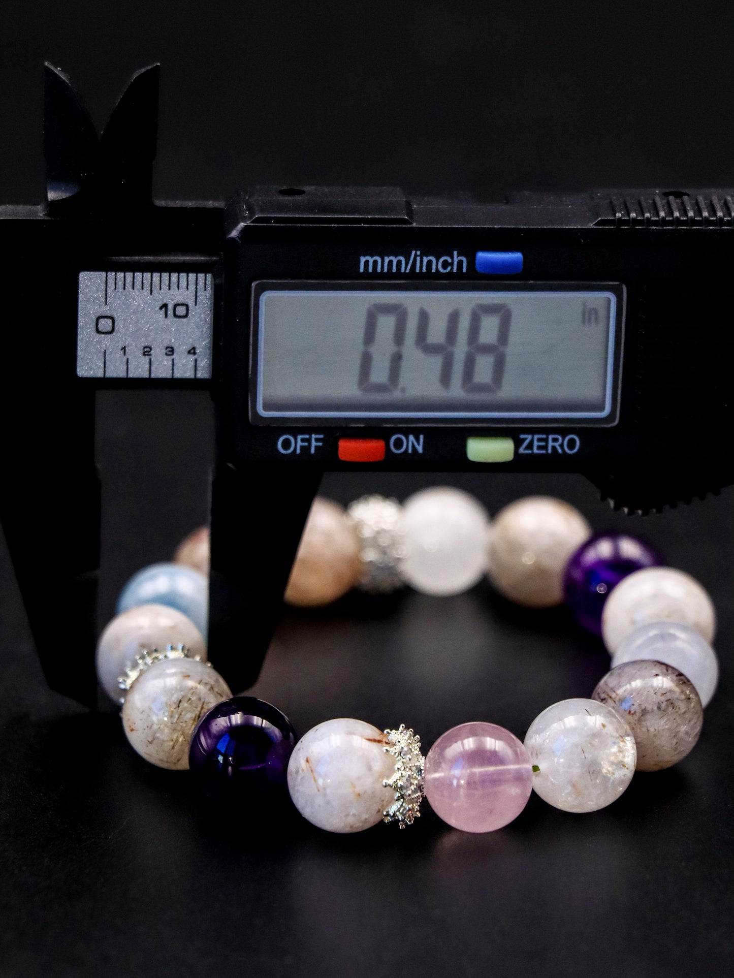 Mystic Harmony Crystal Bracelet - Black Super Seven & Ghost Quartz & Rose Quartz & Amethyst Blend