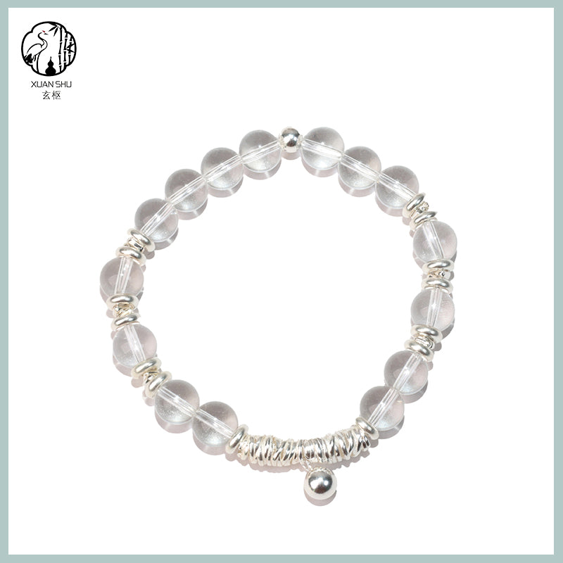 Natural Clear Quartz & Sterling Silver Bracelet – Healing Crystal Jewelry for Clarity, Protection & Positive Energy