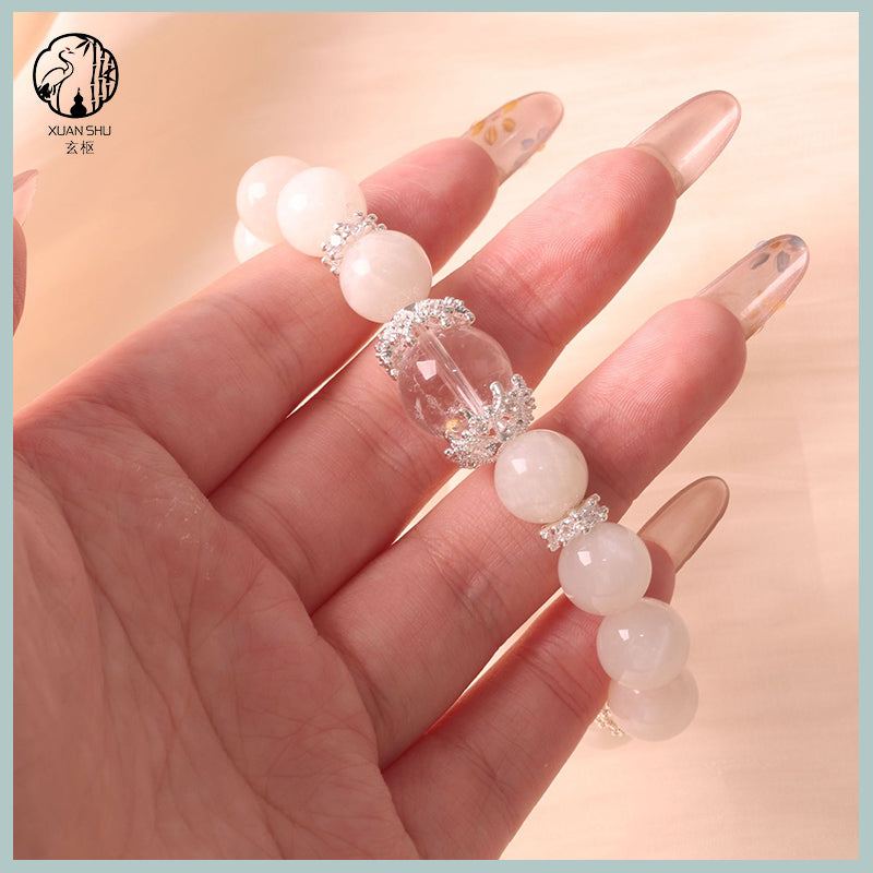Natural Pink & Clear Crystal Bracelet – Heart Chakra Healing & Energy Balancing Gemstone Jewelry