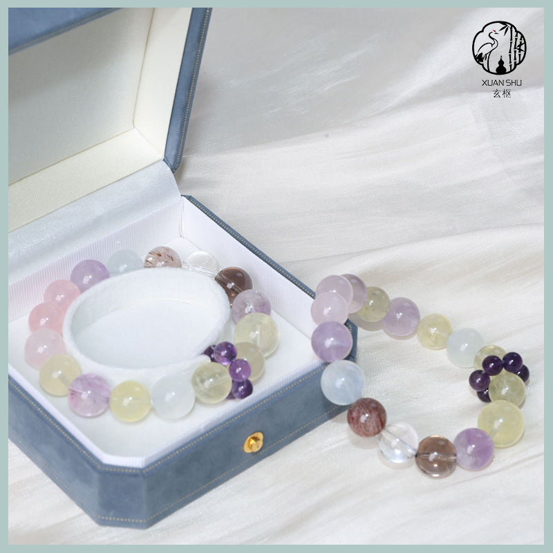 Natural Rose Quartz & Citrine Multi-Gemstone Bracelet – Love, Wealth & Positive Energy