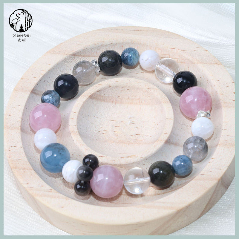Natural White Quartz & Rose Quartz Multi-Stone Crystal Bracelet – Healing, Energy & Chakra Balance Jewelry