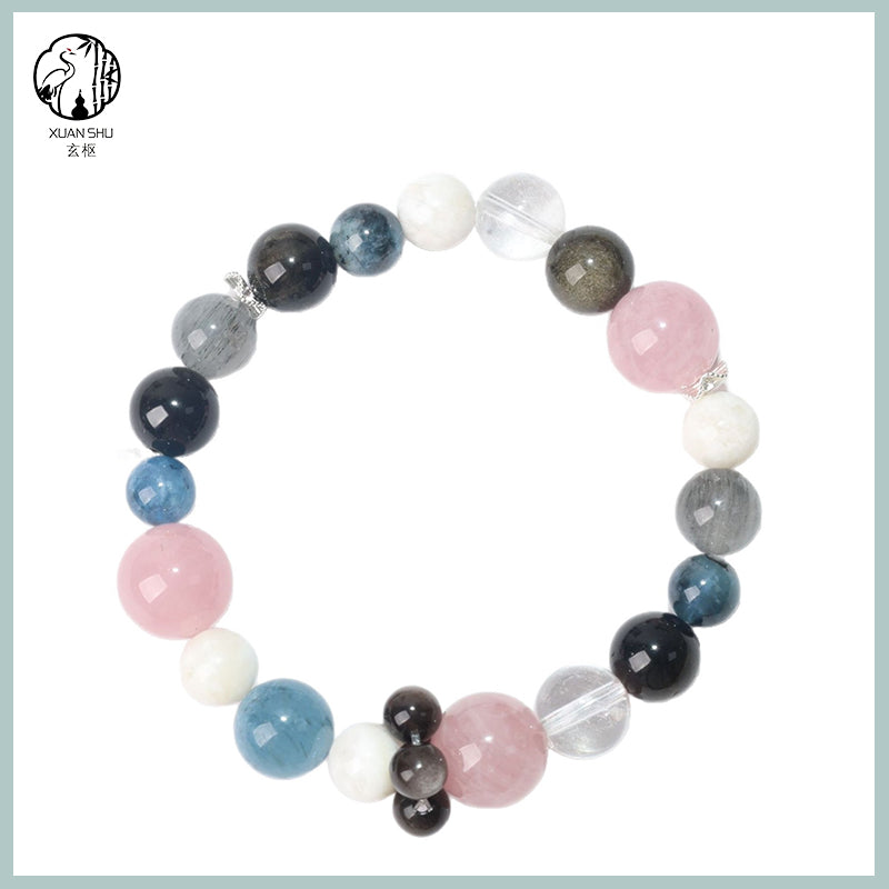 Natural White Quartz & Rose Quartz Multi-Stone Crystal Bracelet – Healing, Energy & Chakra Balance Jewelry