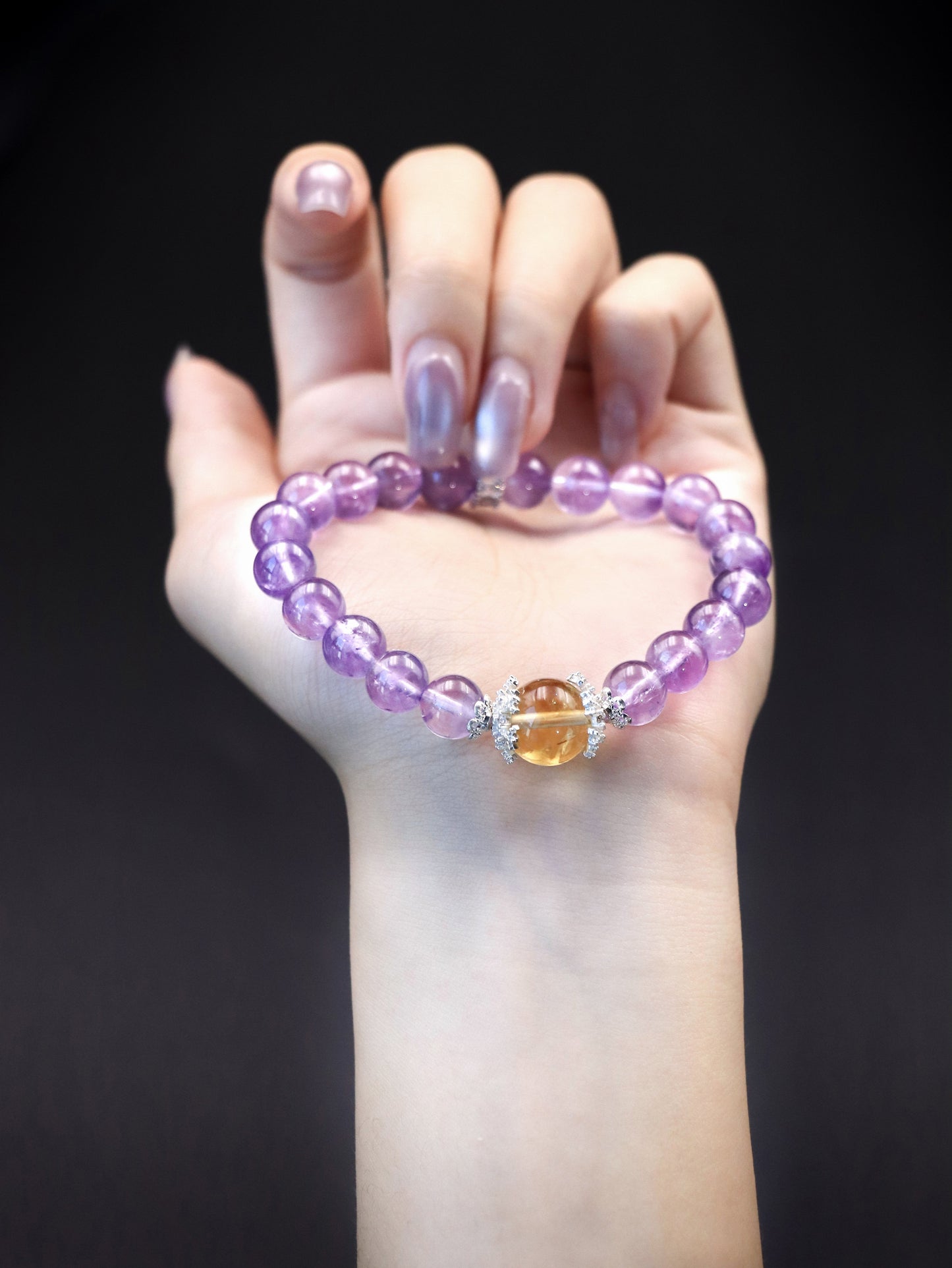 Natural Amethyst Citrine Bracelet – Five Element Energy Balance for Prosperity and Focus XUANSHU