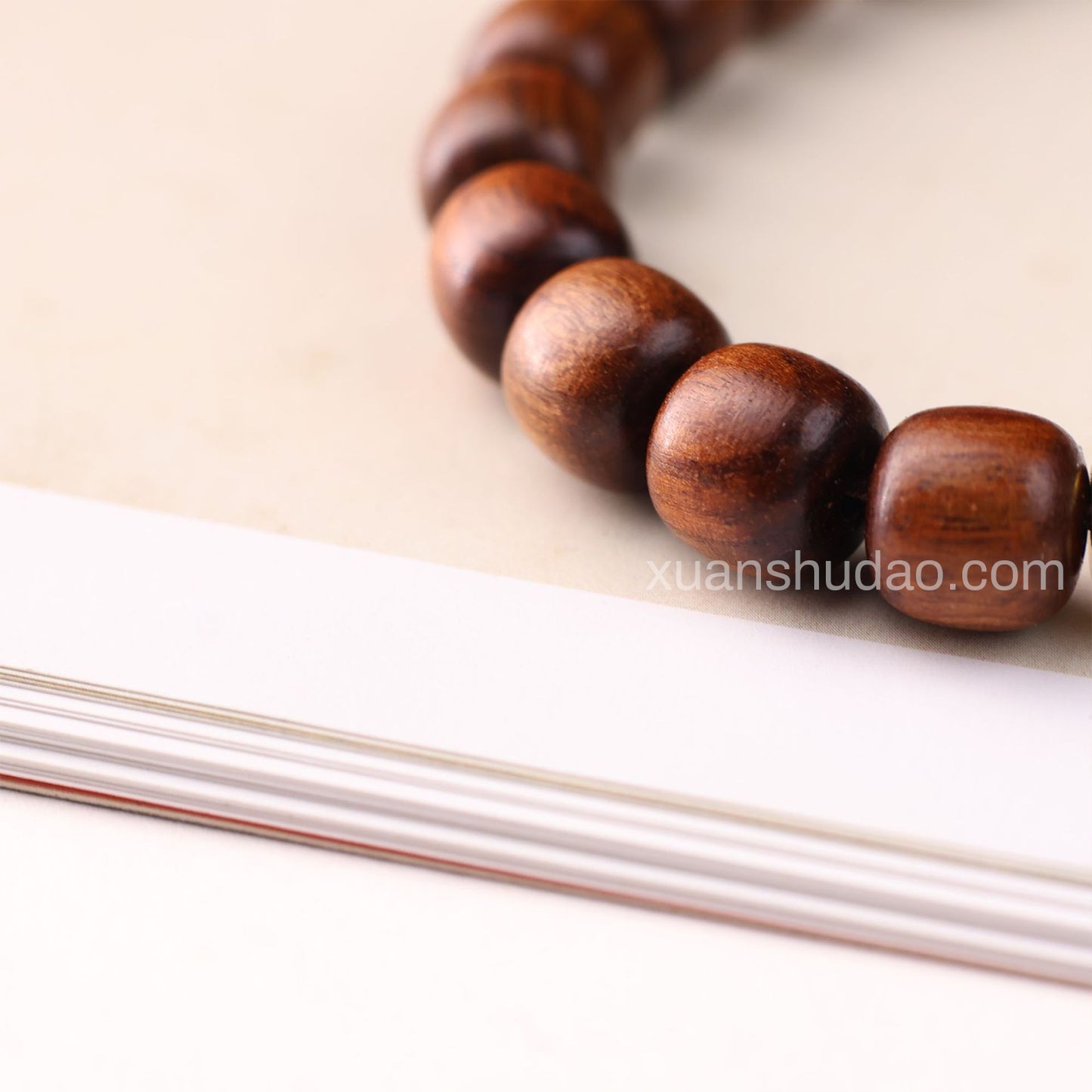 Black Rosewood Single Strand Bracelet with Red Yellow Green Bodhi Beads - For Energy Balancing & Grounding