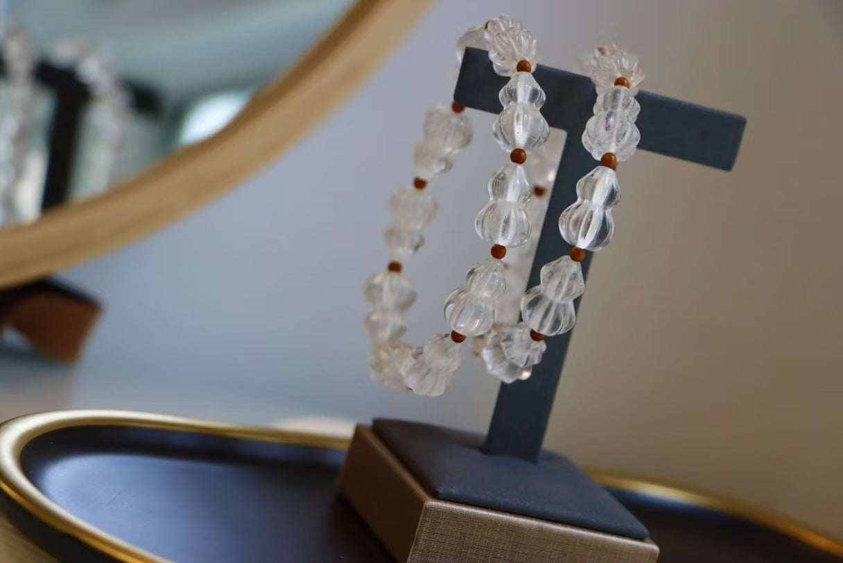 Natural Clear Quartz Gourd Single-Strand Bracelet – Protective & Evil XUANSHU