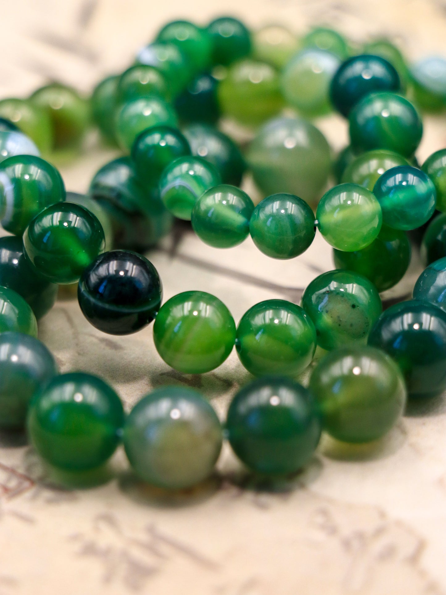 Green Agate Bracelet – Calm Mind & Emotional Balance Crystal XUANSHU