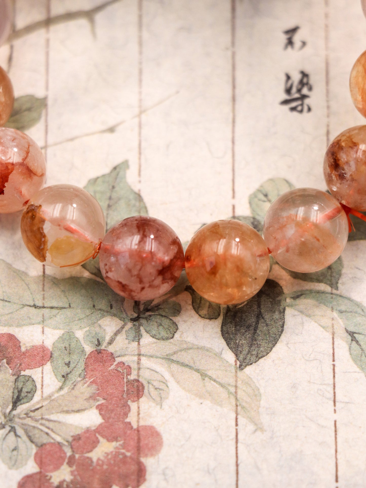 Natural Red Inclusion Quartz Bracelet – Awaken Heart Energy & Feminine Power
