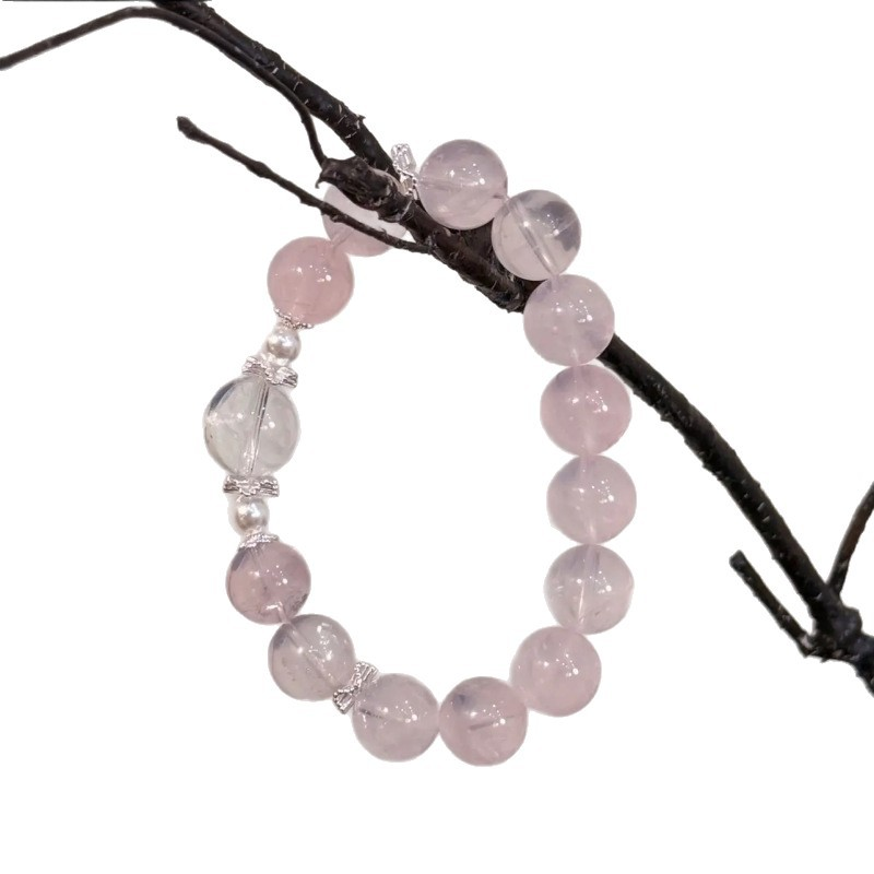 Rose Quartz and Clear Quartz Stretch Bracelet – Attract Soulmate and Supportive People