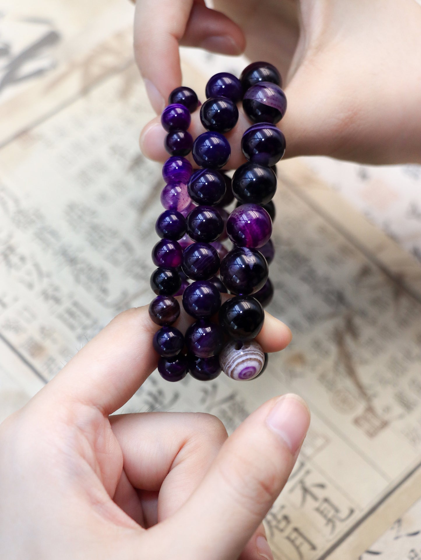 Purple Black Agate Crystal Bracelet – For Balance & Transformation XUANSHU
