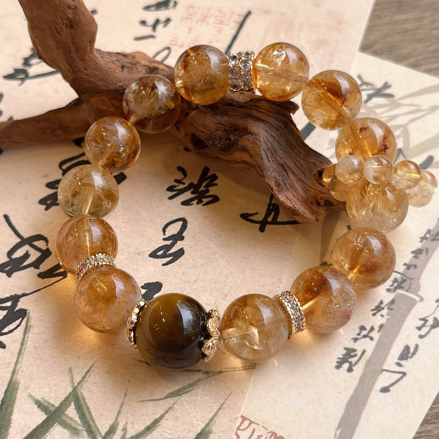 Golden Citrine Tower Crystal Bracelet β Energy Boost & Solar Plexus Activation