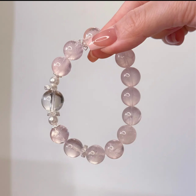 Rose Quartz and Clear Quartz Stretch Bracelet – Attract Soulmate and Supportive People