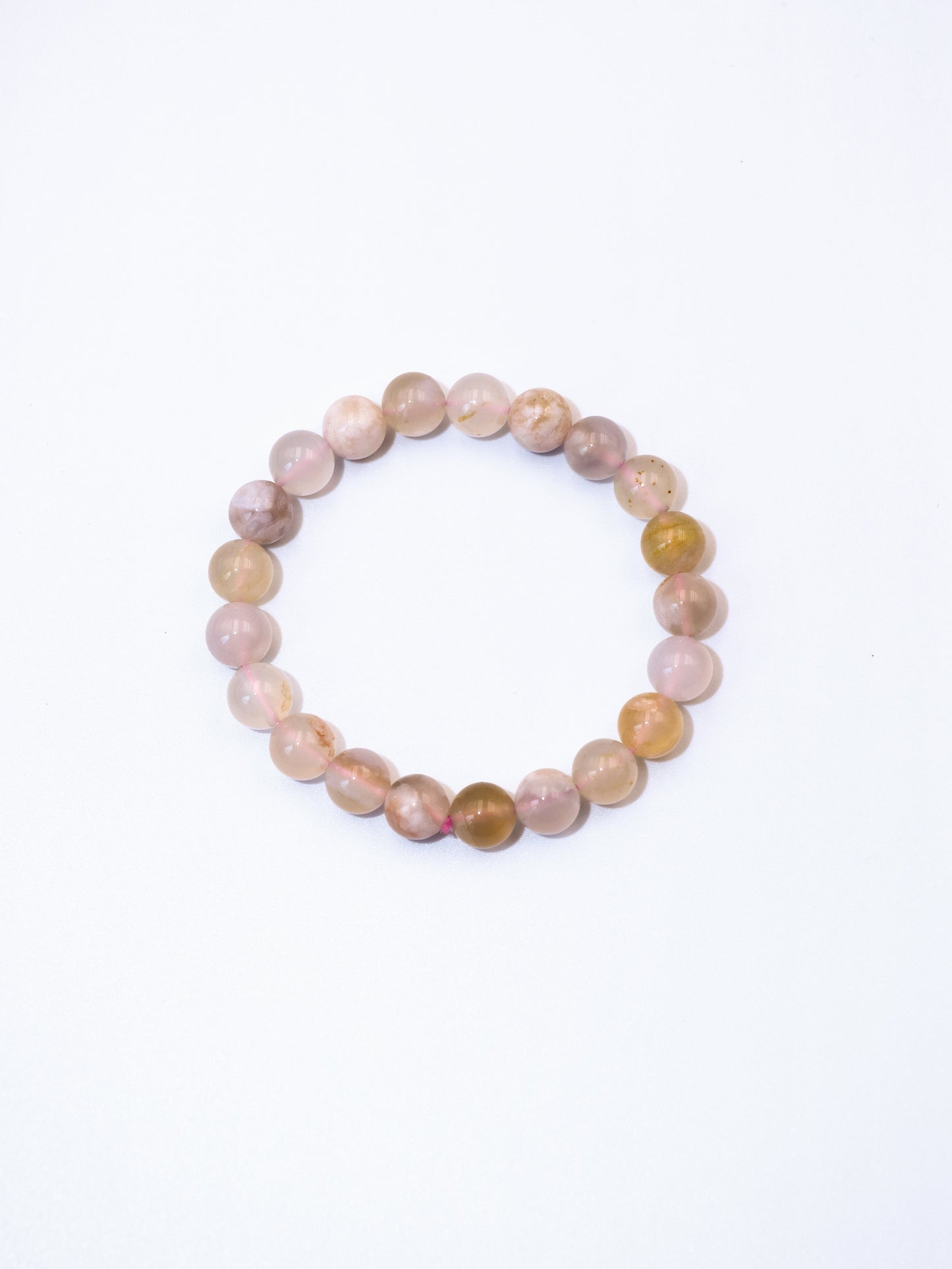 Cherry Blossom Agate Crystal Bracelet – Nurturing Calm & Inner Peace XUANSHU
