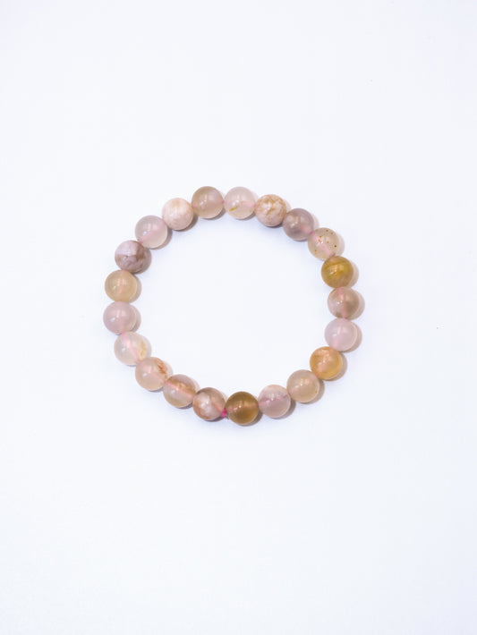 Cherry Blossom Agate Crystal Bracelet – Nurturing Calm & Inner Peace XUANSHU