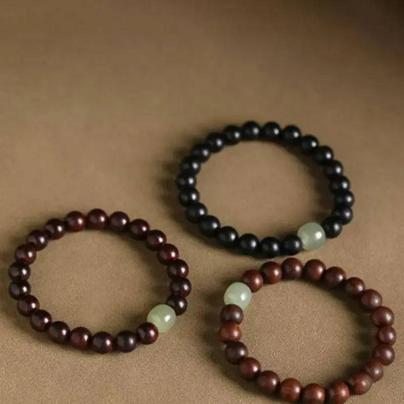 Sandalwood And Hetian Jade Bracelet - Couples