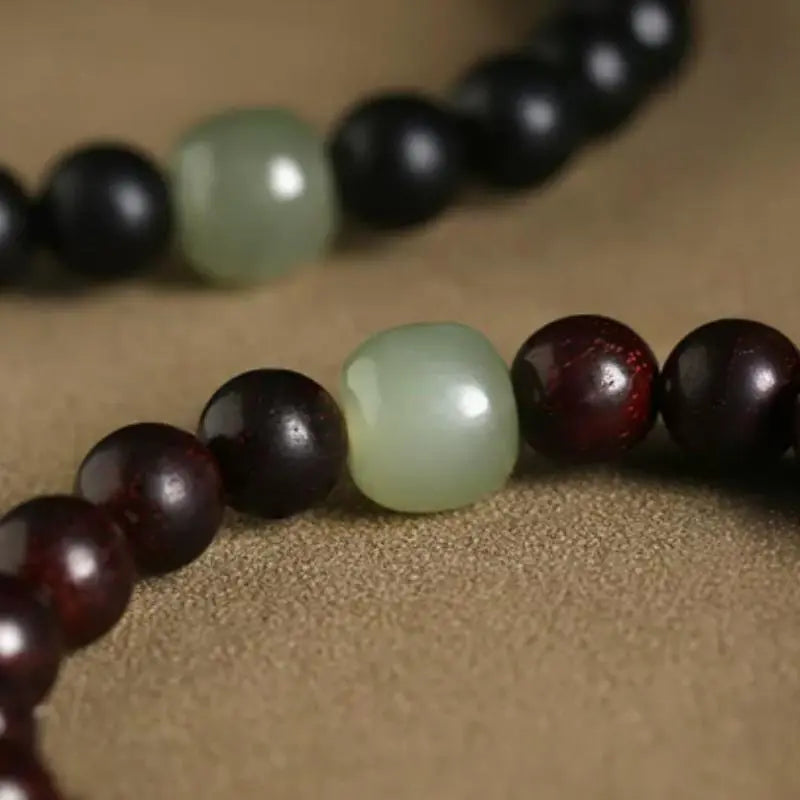 Sandalwood And Hetian Jade Bracelet - Couples