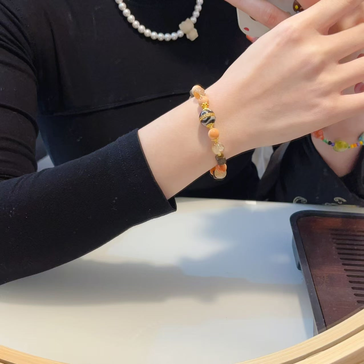Tiger Tooth Dzi Multi-Gem Bracelet – Protective Energy