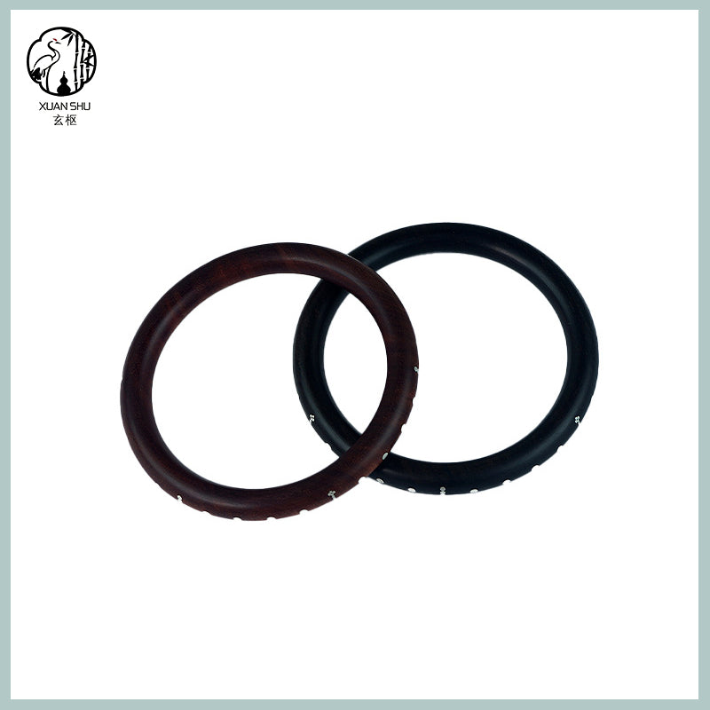 Purple Sandalwood & Black Ebony Inlaid Silver Bracelet – Protection & Spiritual Healing