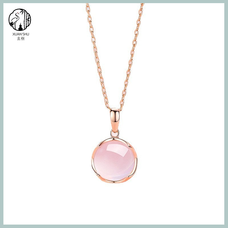 White Agate Round Pendant Necklace - A Symbol of Purity & Inner Peace