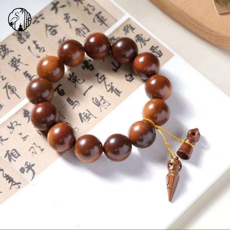 1.8 Jujube Bead Thunderstrike Wood Bracelet - Feng Shui Wealth and Luck Bracelet, Car Pendant