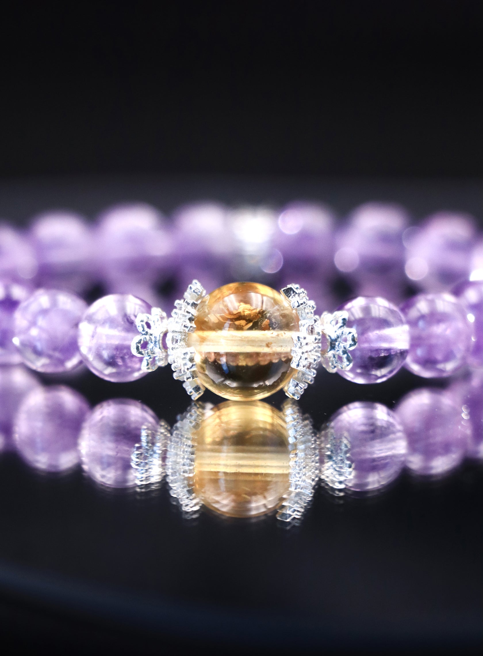 Natural Amethyst & Citrine Bracelet – Five Element Energy Balance